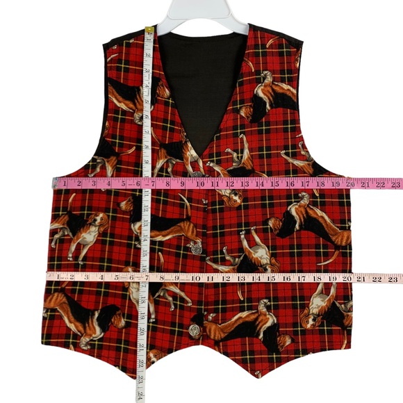 Vintage Handmade Red Plaid Dog Vest Beagle & Basset Hound - Picture 9 of 9